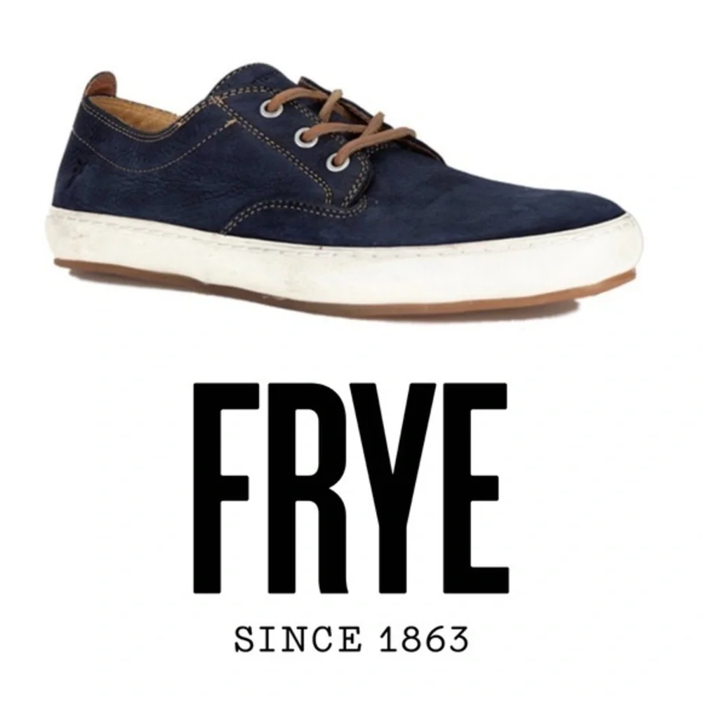 FRYE MEN’S NORFOLK DECK SHOES INDIGO SUNWASH NUBUCK LEATHER SZ 11.5